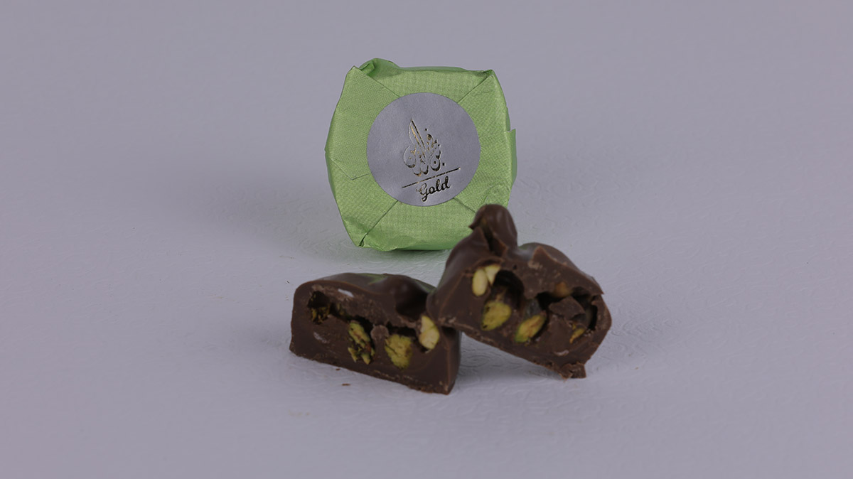 gold chocolate pistachio rocher
